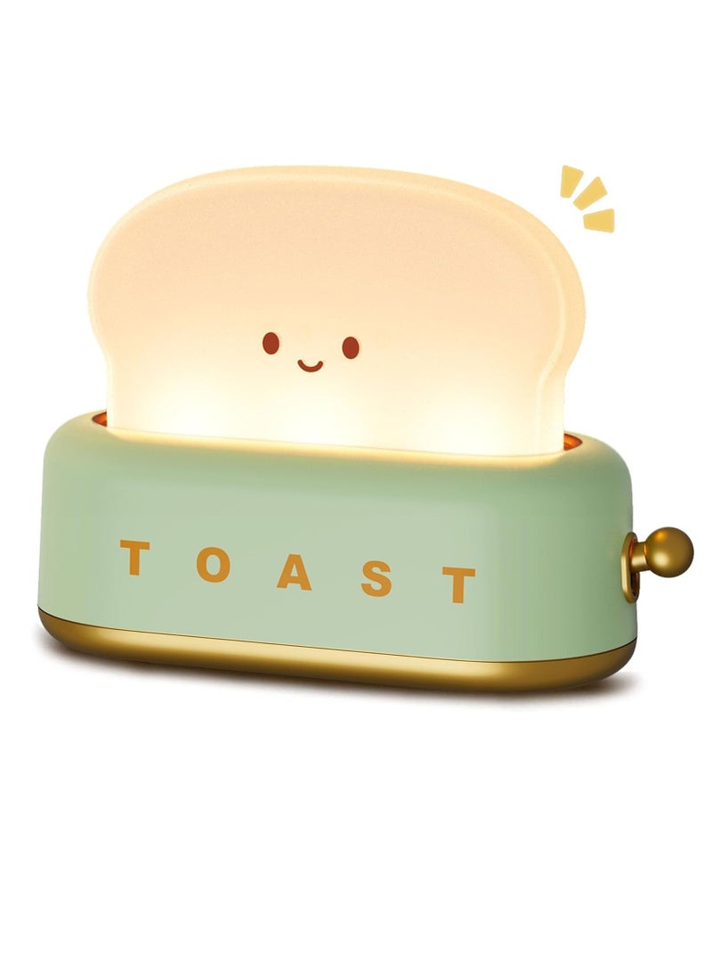 إسكدنيا مكتب الديكور مصباح محمصة خبز كهربائية قابلة للشحن مصباح صغير ، لطيف محمصة خبز كهربائية مع ابتسامة على شكل غرفة الديكور مصباح الليل ، مناسبة لغرفة نوم بجانب سرير غرفة المعيشة الجدول الديكور هدية - Image 1