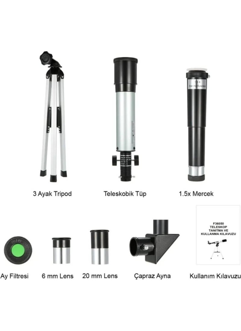 DUHALINE Telescope 90 Times Zoom Space-Moon-Nature Observation Telescope Including Tripod Portable Educational Telescope  - Image 3