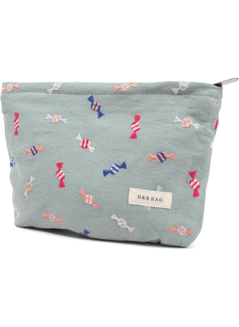 LETGO LETGO Small Makeup Bag for Purse Portable Zipper Cute Make Up Pouch Small Cosmetic Bag Pouch Makeup Bag Cosmetic Bag Valentines Day Gifts for Women (Candy Blue) 