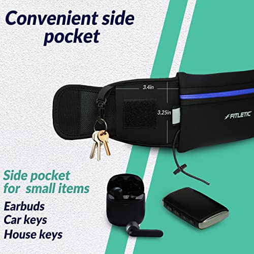Fitletic Running Belt with Side Pocket, Loops for Energy Gels, Race Bib Number Holder. Waist Pack Water Resistant Phone Holder. Model Ultimate II - Image 3