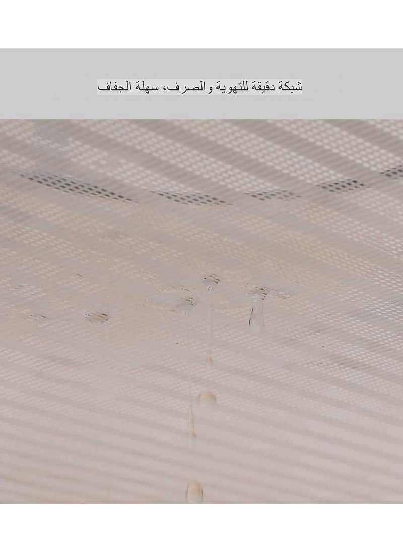 اليكليڤ - شنقا مجفف صافي طوي تجفيف الرف صافي مجفف 3 طبقة قابلة للطي شبكة الأسماك مع سستة للأسماك والخضروات والفواكه والأعشاب - Image 1