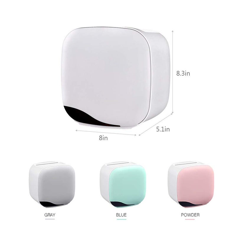 JERN حامل ورق تواليت مثبت على الحائط بطبقتين JERN صندوق مناديل مزدوج مثبت على الحائط رف تخزين ورق تواليت (رمادي) - Image 5