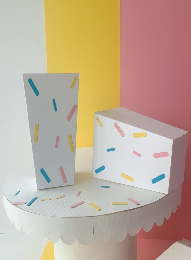 Pinfliers Icecream Theme Paper Popcorn Boxes, A set of 10 pieces, White, blue, yellow and pink - Image 4