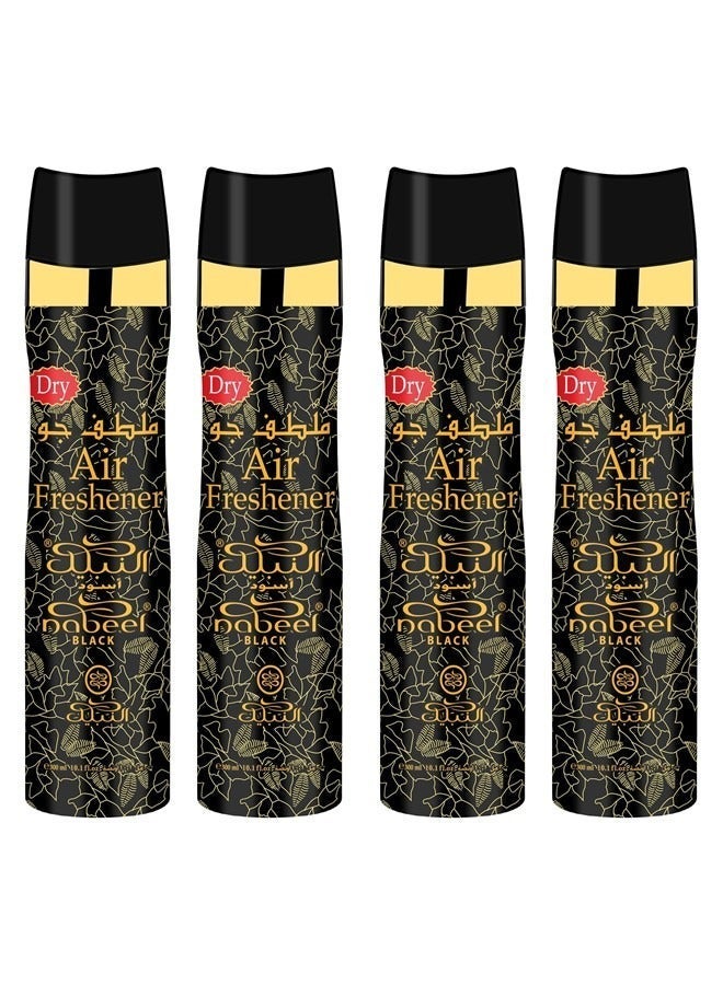 نبيل 4 قطع معطر جو نبيل بلاك 300 مل، عطر عربي فاخر يدوم طويلاً للمنزل والسيارة والمكتب - Image 1