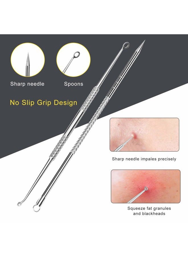 Boxoyx Pimple Popper Tool Kit - Boxoyx 10 Pcs Blackhead Remover Comedone Extractor Kit with Metal Case for Quick and Easy Removal of Pimples, Blackheads, Zit Removing, Forehead,Facial and Nose(Silver) - Image 5