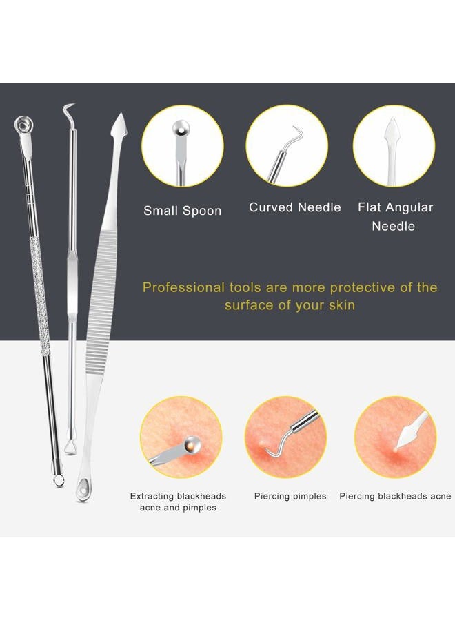 Boxoyx Pimple Popper Tool Kit - Boxoyx 10 Pcs Blackhead Remover Comedone Extractor Kit with Metal Case for Quick and Easy Removal of Pimples, Blackheads, Zit Removing, Forehead,Facial and Nose(Silver) - Image 3