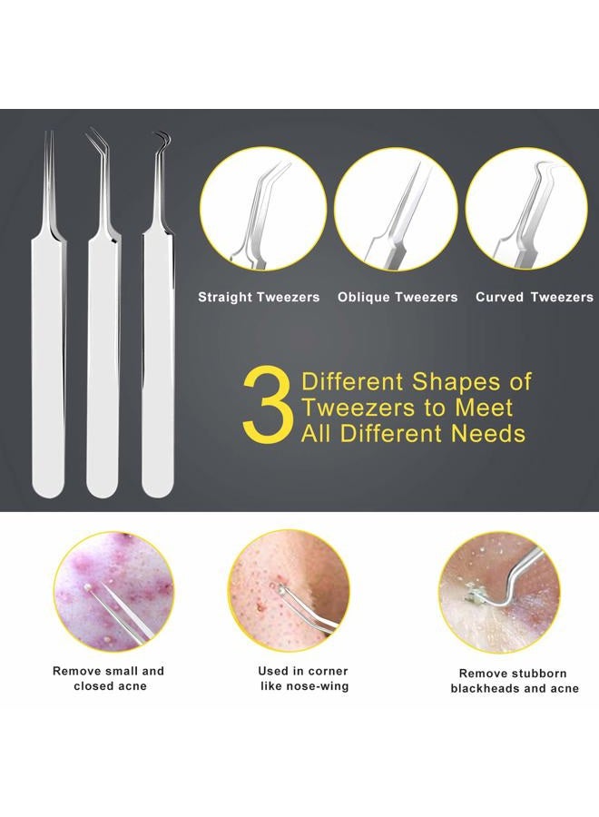 Boxoyx Pimple Popper Tool Kit - Boxoyx 10 Pcs Blackhead Remover Comedone Extractor Kit with Metal Case for Quick and Easy Removal of Pimples, Blackheads, Zit Removing, Forehead,Facial and Nose(Silver) - Image 4