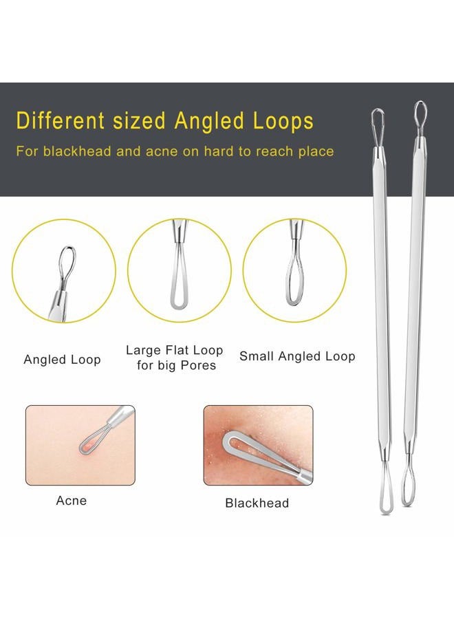 Boxoyx Pimple Popper Tool Kit - Boxoyx 10 Pcs Blackhead Remover Comedone Extractor Kit with Metal Case for Quick and Easy Removal of Pimples, Blackheads, Zit Removing, Forehead,Facial and Nose(Silver) - Image 2