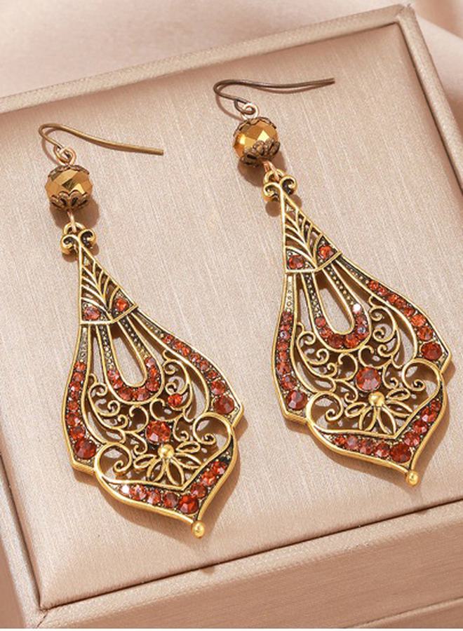 Styli Rhinestone Metal Vintage Dangle Earrings  - Image 3