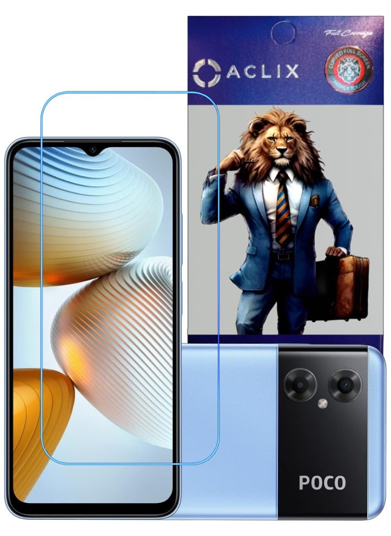 ACLIX Antistatic ESD Dustproof Premium Quality High Definition Clear Tempered Glass Screen Protector Designed For Xiaomi Poco M4 5G - Image 1