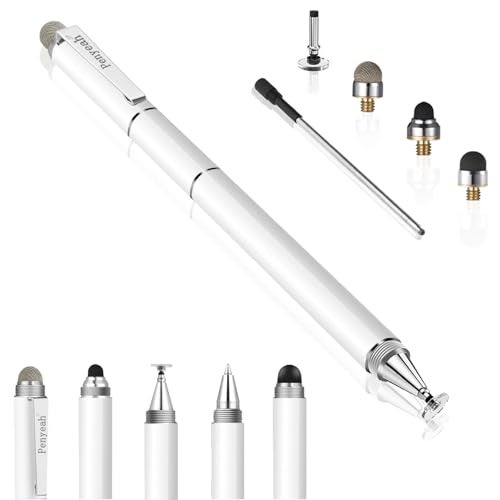 Penyeah Stylus Pen for Touchscreen - Versatile 4 in 1 High Sensitivity and Precision Tablet Stylus Pen, Universal for iPad,iPhone,Samsung,Android All Capacitive Touch Screens-White - Image 1