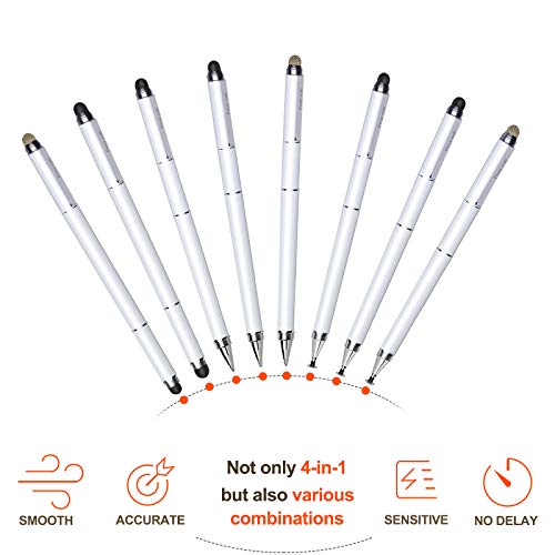 Penyeah Stylus Pen for Touchscreen - Versatile 4 in 1 High Sensitivity and Precision Tablet Stylus Pen, Universal for iPad,iPhone,Samsung,Android All Capacitive Touch Screens-White - Image 4