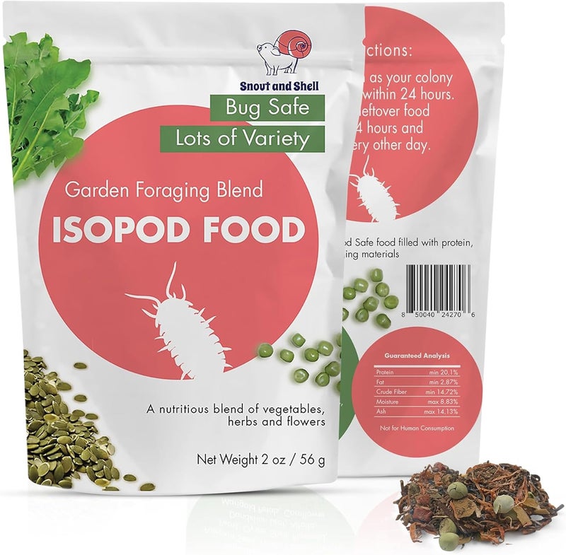 Snout and Shell Isopod Food A Bountiful Selection Crafted to Enrich Your Pet's Habitat and Diet (Garden Foraging Blend) - Image 1