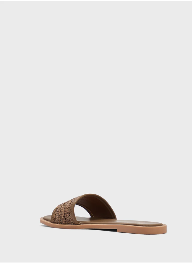 ELLA Raffia Flat Sandal