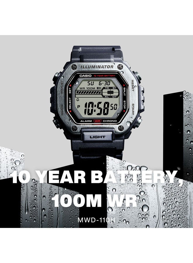 CASIO Resin Digital Wrist Watch MWD-110H-1AVDF - Image 2