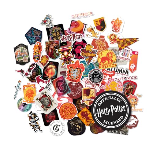 Conquest Journals Harry Potter Gryffindor Hogwarts House Sticker Set, 5 Hologram Stickers, Waterproof, UV & Scratch-Resistant, Decals for Laptops, Water Bottles & More, Officially Licensed (60-Count) - Image 1