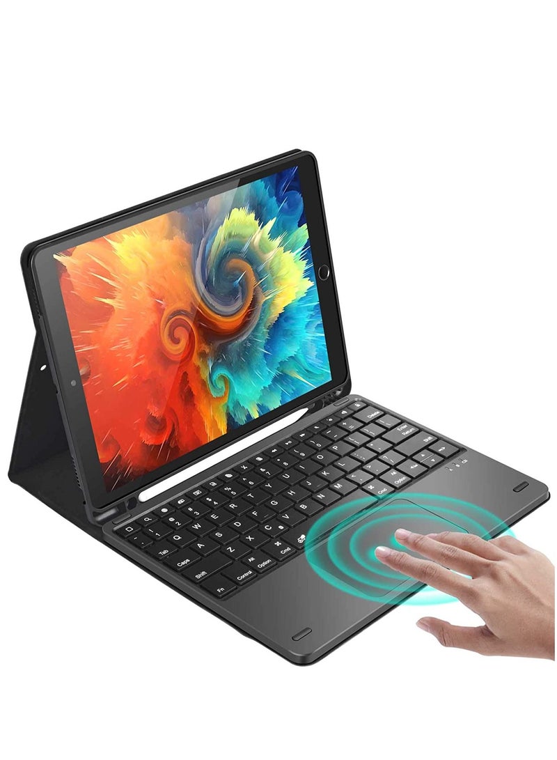 لوحة مفاتيح iPad لجهاز iPad 10.9 بوصة 10 جيل 2020 لوحة تتبع ذكية قابلة للفصل لاسلكية مع حامل قلم رصاص حامل لوحة مفاتيح لجهاز iPad 10.9 أسود - Image 4