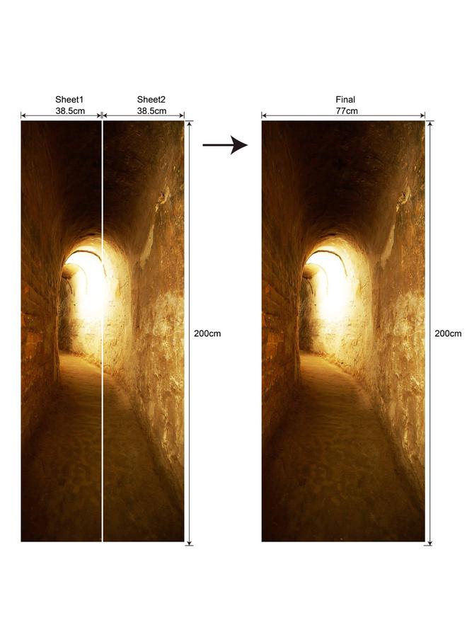 الأزرق جي دبليو 3D Art Life Series ، ملصق باب محاكاة قابل للإزالة ، ملصق حائط مقاوم للماء ، ملصق PVC لغرفة النوم - Image 1