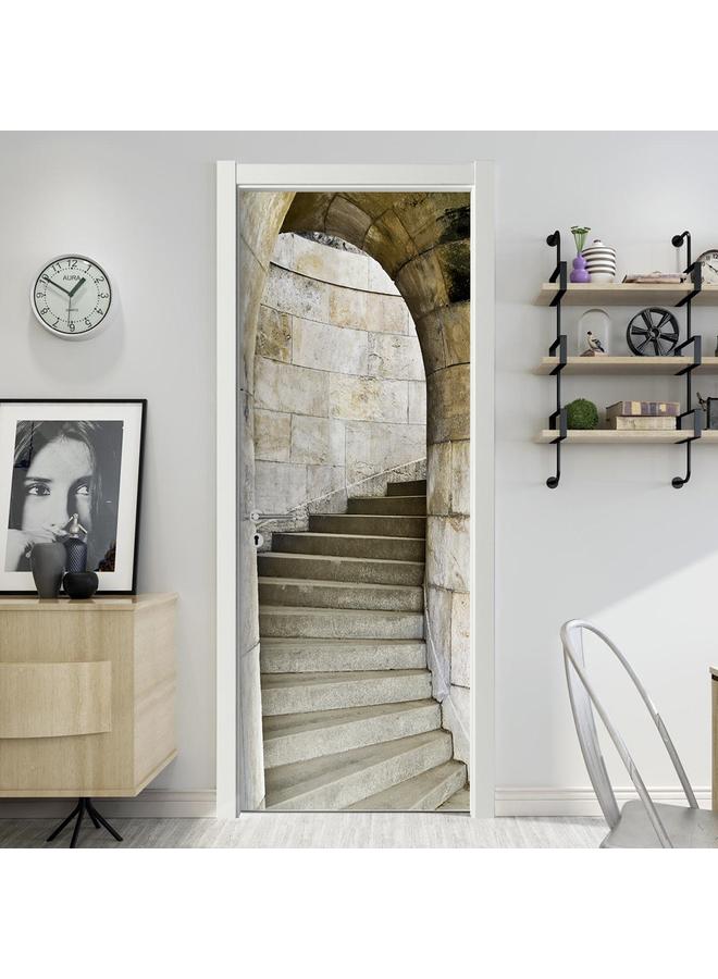 الأزرق جي دبليو 3D Art Life Series ، ملصق باب محاكاة قابل للإزالة ، ملصق حائط مقاوم للماء ، ملصق PVC لغرفة النوم - Image 5