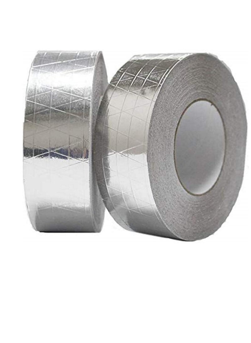 Multi purpose Strong Aluminium Foil Adhesive Insulation Tape for Roof Leak, Surface Crack Window Sill Gap Pipe Rupture Boa Sealing, Etc. 3 Inch  Pack of 2 FSK Aluminium Tap - Image 1