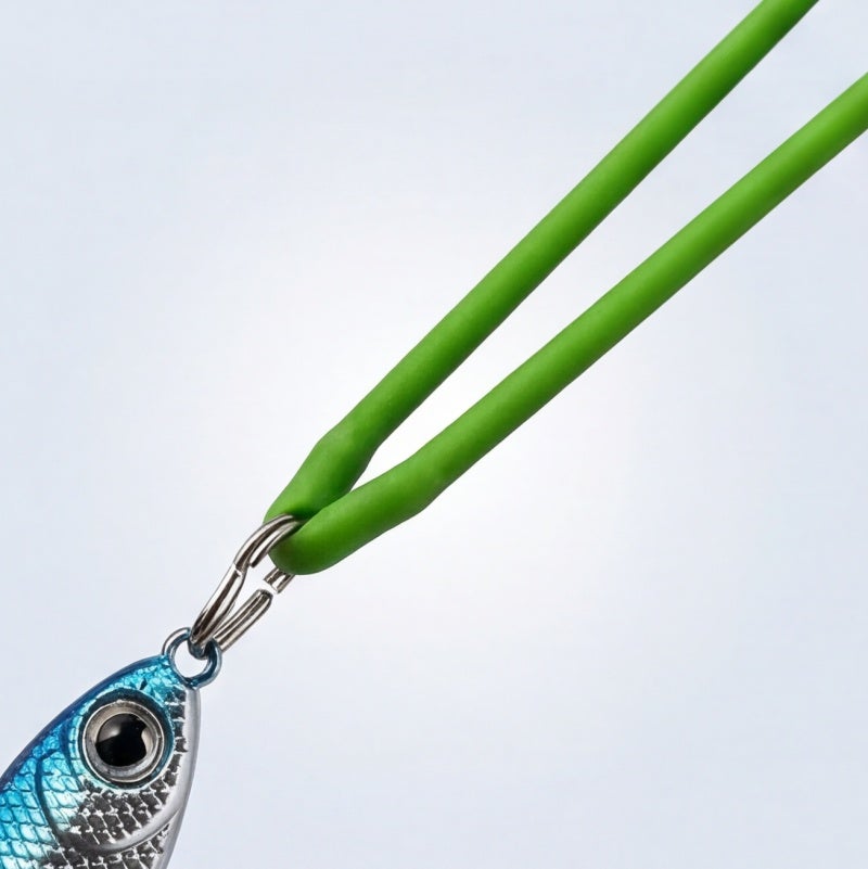 Slingshot Fishing Rod: 15-Inch 19-Ounce Reinforced Plastic Body - Instant 2-Second Setup, 2 Spare High-Tension Latex Tubes for Spontaneous Anglers, Backpackers, Beginners, Saltwater Freshwater Fishing - Image 3