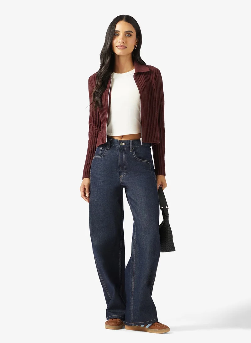 ONLY  Onlelly Life Polo Zip Up Long Sleeve Cardigan for Women | Best Price UAE