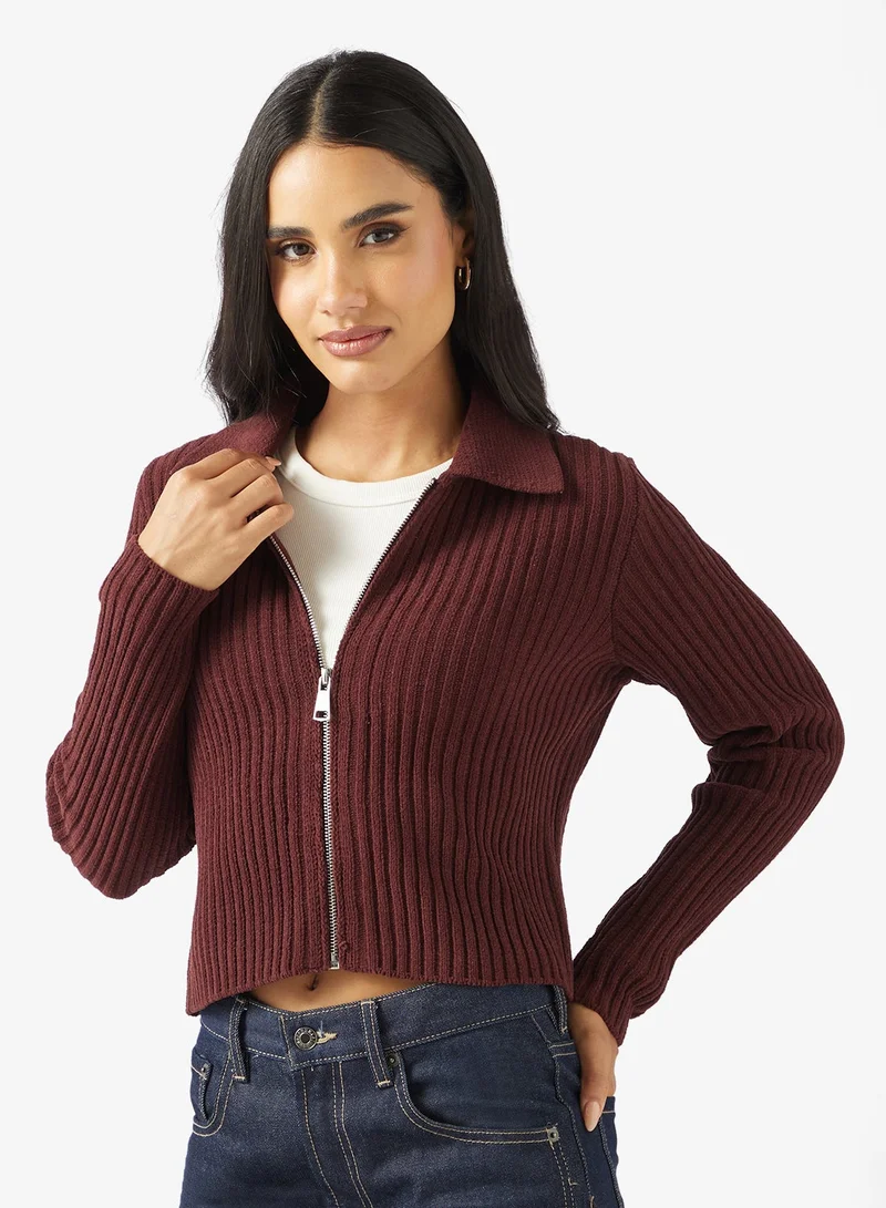 ONLY  Onlelly Life Polo Zip Up Long Sleeve Cardigan for Women | Best Price UAE