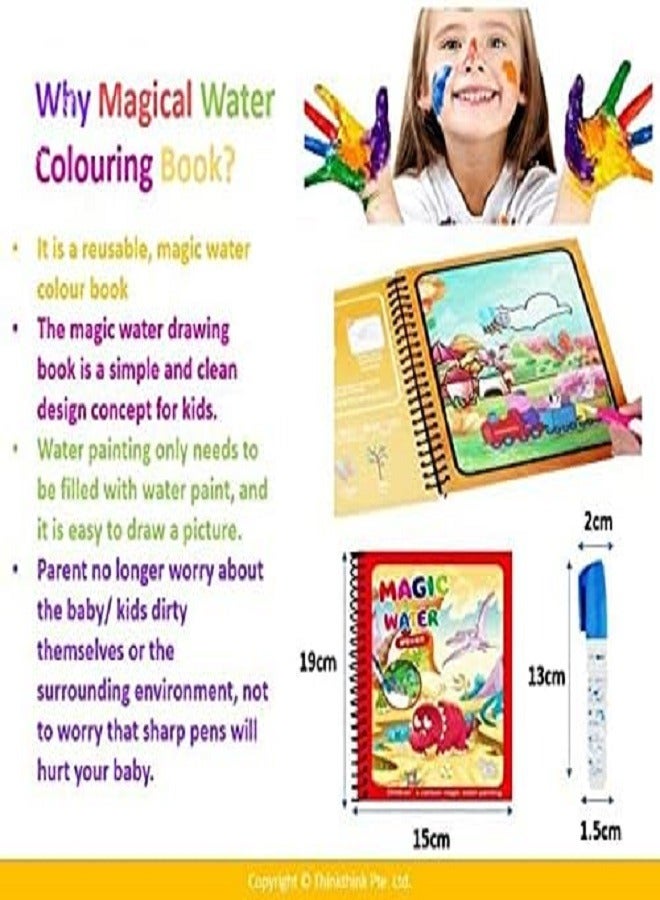 Magic coloring book with water - no mess no stains - fun and educational multiple graphics - boys and girls - Image 2