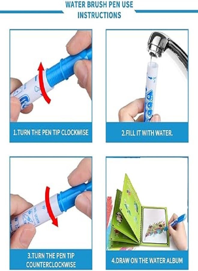 Magic coloring book with water - no mess no stains - fun and educational multiple graphics - boys and girls - Image 4