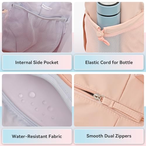 MAXTOP Gym Tote Bag for Women Pink Travel Duffle Bag with Yoga Mat Holder, Ideal for Yoga Accessories Workout Overnight Gymnastics Exercise Dance - Image 5