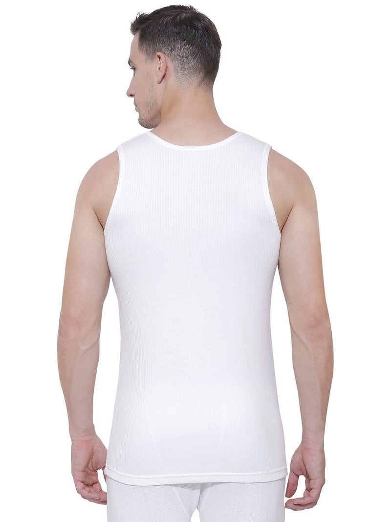 BODYCARE Mens Thermal Tops Round Neck Sleeveless Pack of 1-White……… - Image 2