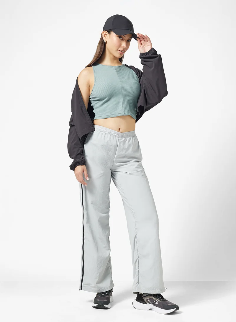 PUMA Wardrobe Essential Ribbed Cropped T-Shirt