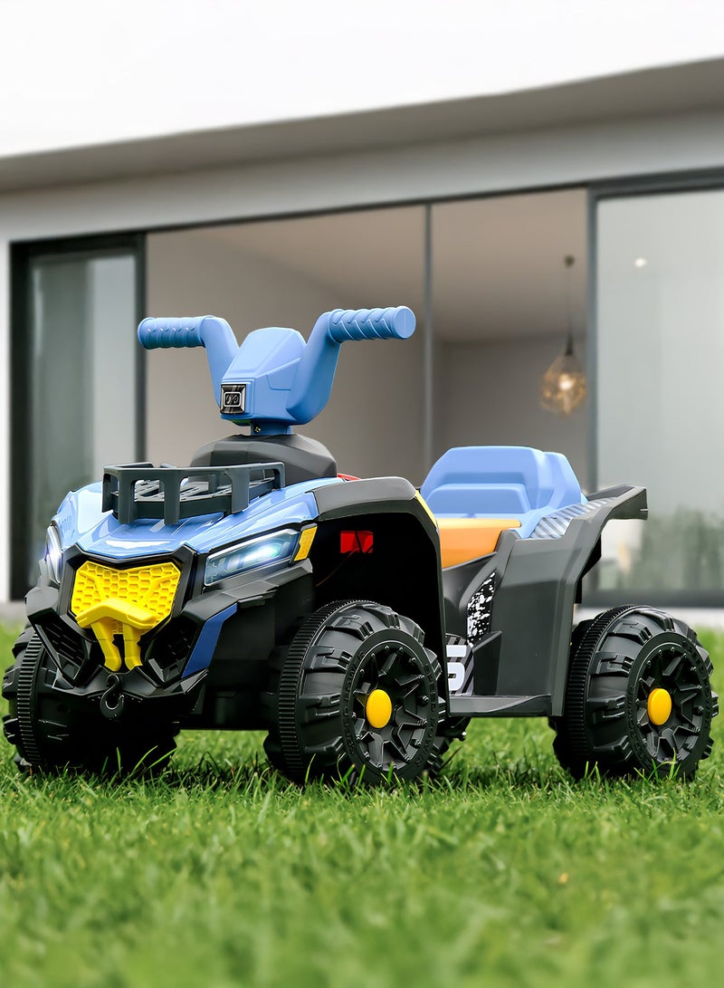 BAYBEE Mudster ATV Battery Operated Bike for Kids | Rechargeable Ride on Baby Bike with Light, USB & Music | Kids Bike Beach ATV Bike for Kids | Electric Bike for Kids 2 to 5 Year Boy Girl Blue - Image 1