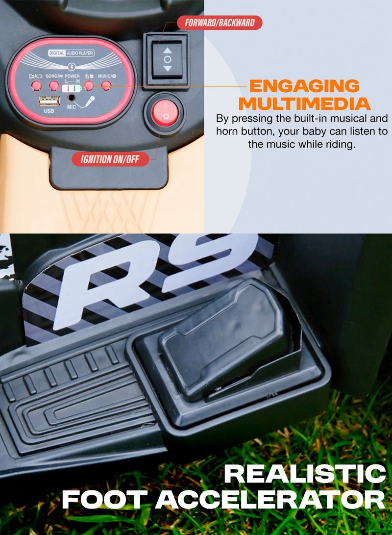 BAYBEE Mudster ATV Battery Operated Bike for Kids | Rechargeable Ride on Baby Bike with Light, USB & Music | Kids Bike Beach ATV Bike for Kids | Electric Bike for Kids 2 to 5 Year Boy Girl Blue - Image 4