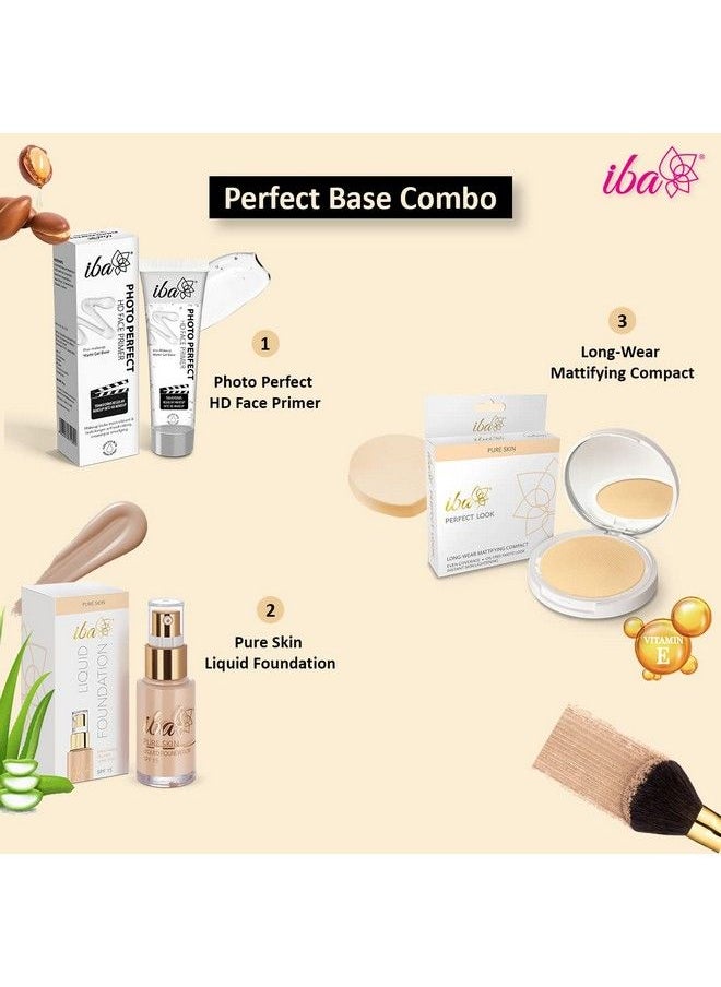 Iba - Primer + Foundation + Compact Combo Ivory Fair 30 Millilitre L Long Lasting Full Coverage Base Makeup L Vegan & Cruelty Free - Image 1