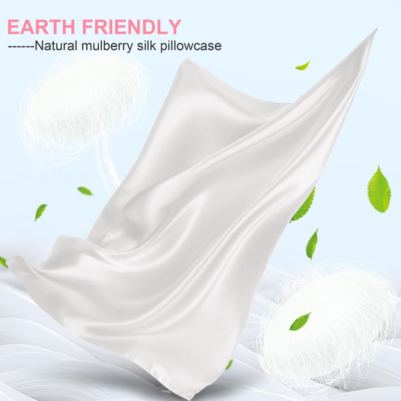 LYSHIN Mulberry Silk Pillow Cases Queen Size with Hidden Zipper  Ultra Smooth and Soft Breathable Cooling Silk Satin Pillowcase for Hair and Skin  Gifts for Women Men (Ivory  20x30 Inches  1 Pack) - Image 2
