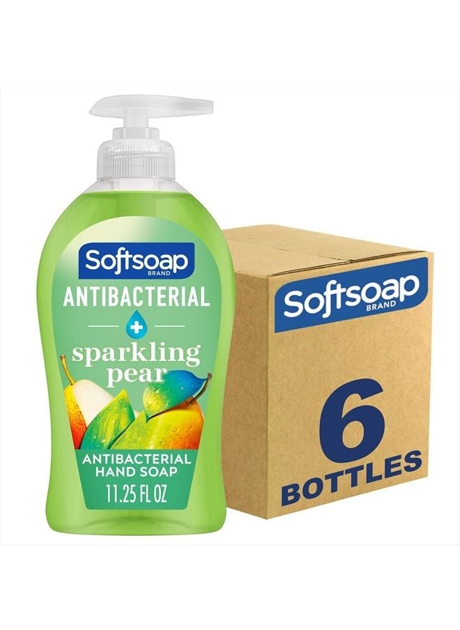 Softsoap Antibacterial Liquid Hand Soap, Gentle Clean, Sparkling Pear Scent Hand Soap, 11.25 Ounce, 6 Pack  - Image 1