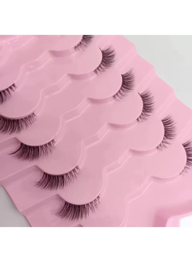 رموش نصف طرفية لسحبة العين (Half Lashes) - طقم 7 أزواج بمظهر طبيعي وجذاب - رموش ويسبي ناعمة للميكب ارتست والمبتدئين - Professional Cat Eye Half Lashes - Image 4