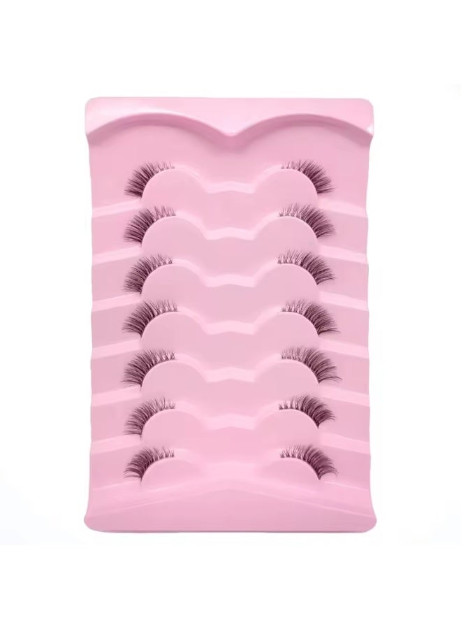 رموش نصف طرفية لسحبة العين (Half Lashes) - طقم 7 أزواج بمظهر طبيعي وجذاب - رموش ويسبي ناعمة للميكب ارتست والمبتدئين - Professional Cat Eye Half Lashes - Image 3