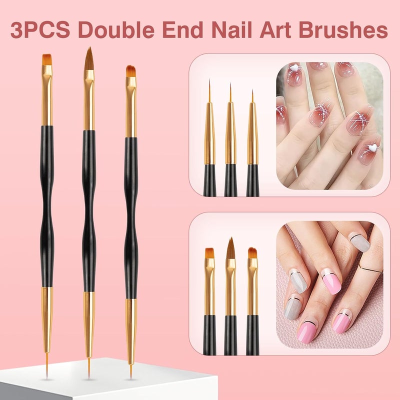 TOCOLES Nail Art Brushes 3PCS Nail Brush Set with Gel Polish Pens and Liner Brush for Home and Professional Salon Use - Image 5