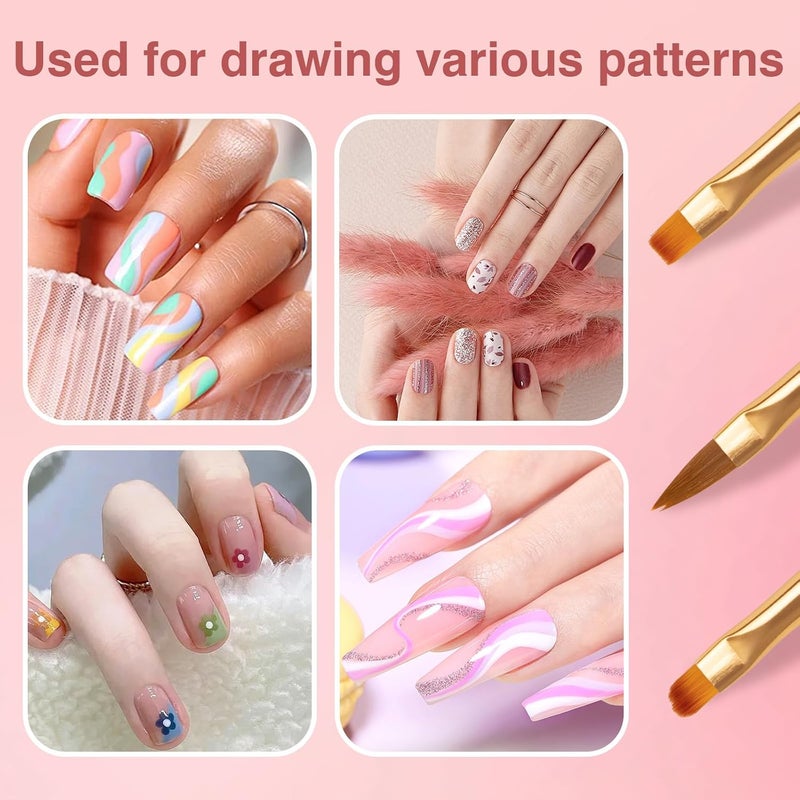 TOCOLES Nail Art Brushes 3PCS Nail Brush Set with Gel Polish Pens and Liner Brush for Home and Professional Salon Use - Image 4