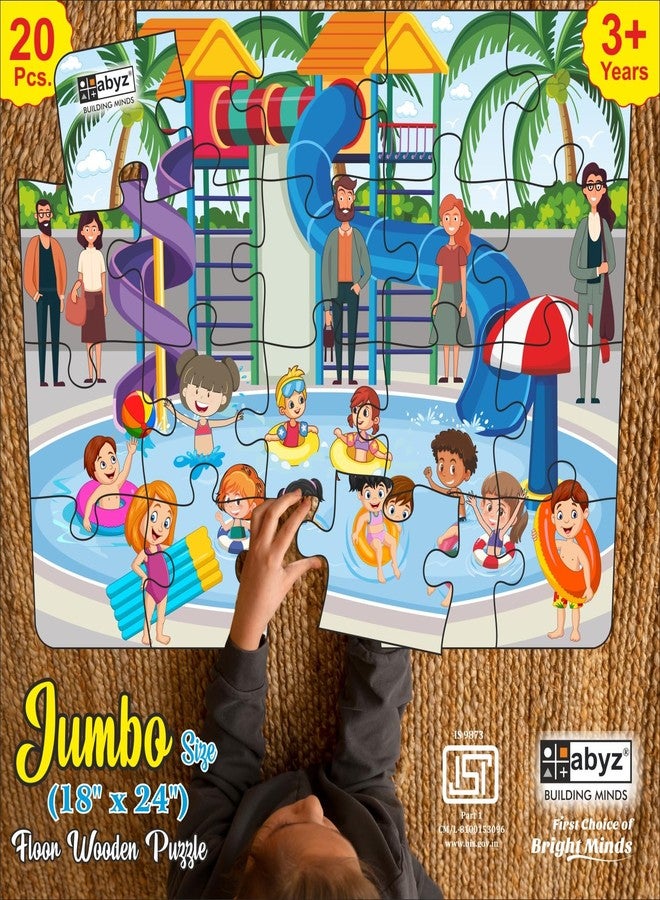 ABYZ Wooden Jigsaw Puzzle - Water Park Playset for Fun Educational & Little Explorers, 20-Pieces & Pack of 5 Fun Games with Multicolor | Birthday Gift for (3 Plus Years) Age Kids. - Image 4