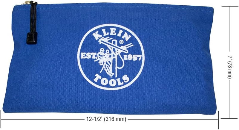 Klein Tools 4-Piece Utility Bag Set - Zipper Tool Bags in Olive, Orange, Blue, and Yellow, 12.5-Inch Canvas - Image 4