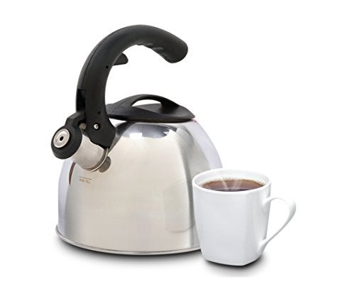 Mr. coffee Mr Coffee Steamline 2 Quart Whistling Stainless Steel Tea Kettle with Black Handle - Image 4