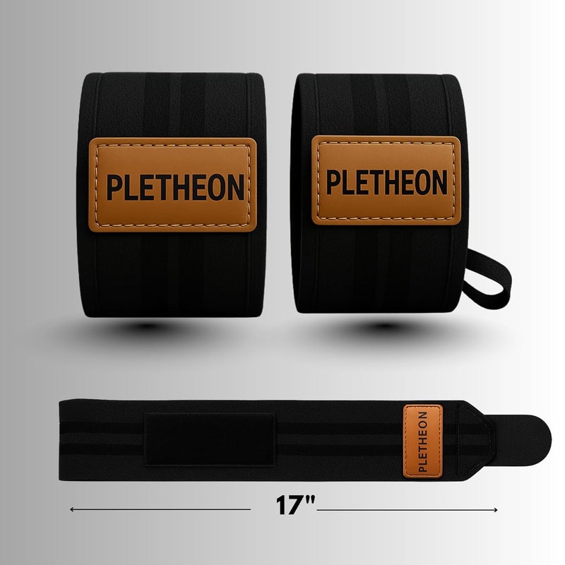 PLETHEON حزام دعم المعصم للجيم، التمارين ورفع الأثقال | حزام معصم قابل للتعديل للرجال والنساء | تخفيف الألم وثبات المعصم لللياقة البدنية والرياضة (أسود) - Image 5