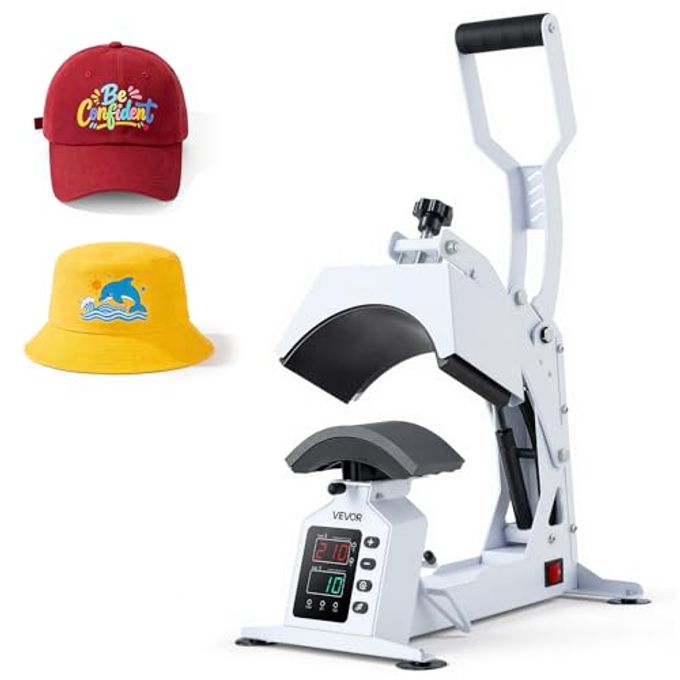 VEVOR Hat Heat Press Machine, 8.5 X 4 In Large Heating Plate, With Caps Stretcher, Precise Temperature & Time Control, Heat Press For Hats And Caps, For Htv Iron On And Sublimation Projects, White - Image 1
