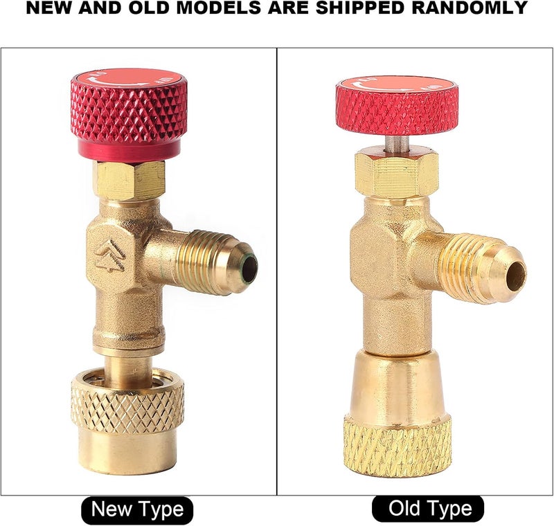 Akozon Refrigerant Load Valve, 1/4''-5/16'' R410A Brass Flow Control Valve Air Conditioner Tap 1/4 Refrigerant Safety Valve - Image 3