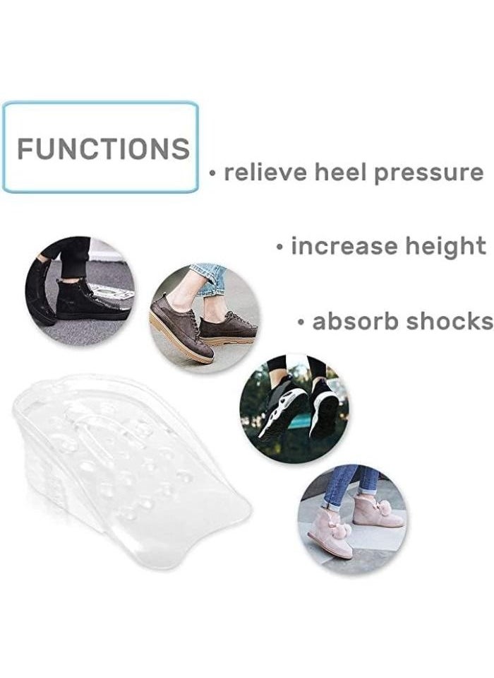 Generic - 5 Layer Adjustable Heel Height Increase Silicone Gel Heel Insoles for Different Calf Length - Men and Women - Adjustable - Clear Invisible - 1 Pair - Image 1