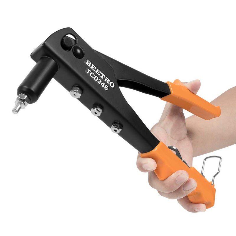 BEETRO Heavy Duty Hand Riveter, Rivet Gun, 3/32"-1/8"-5/32"-3/16", 4 Nosepieces Set Includes 100pcs Rivets, Durable and Suitable for Metal, Plastic and Leather - Image 2