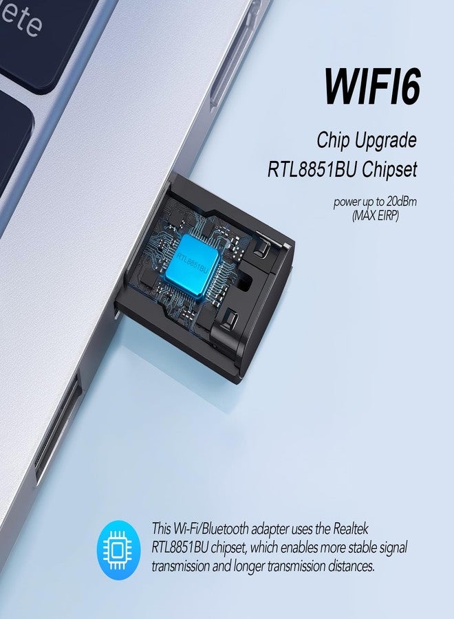 DragoBud AX900Mbps WiFi 6 and Bluetooth 5.3 Combo Adapter Dual Band 5/2.4Ghz Wireless Network External USB Wi-Fi Receiver for Laptop/PC/Desktop 4dBi Antenna Compatible with Windows 10/11 - Image 4